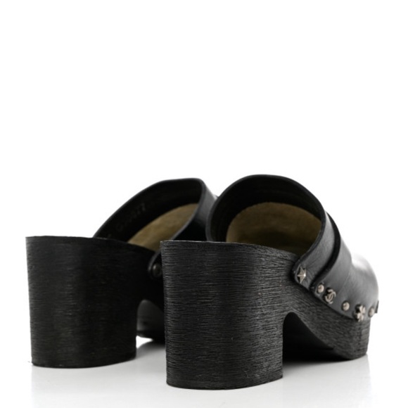 CHANEL Calfskin CC Lucky Charms Studded Clogs Size 41 - Picture 5 of 11